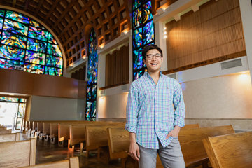 Josh Leow in Stauffer Chapel